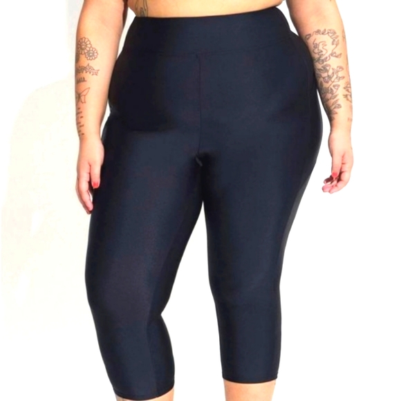 ❤NWT VINTAGE TORRID SWIM BOTTOM - ACTIVE HIGH WAIST POCKETS LEGGING CAPRI PLUS - Picture 6 of 10